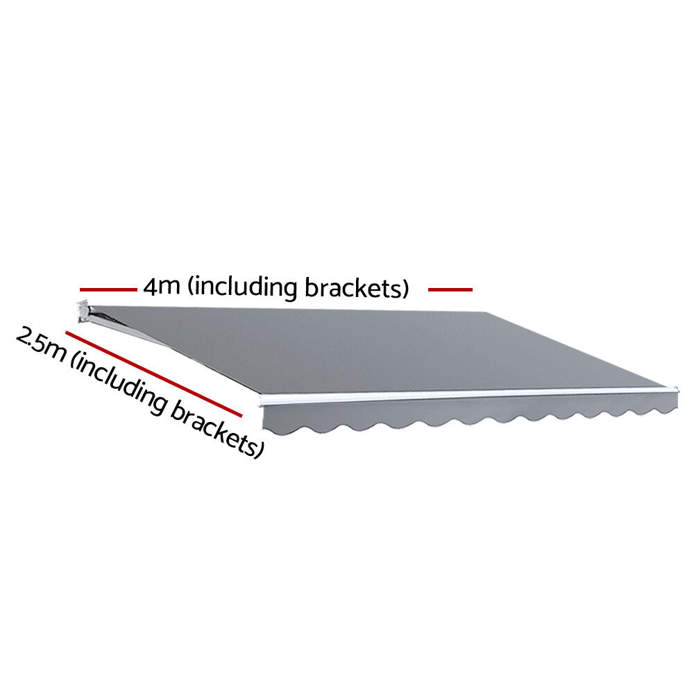 Retractable Folding Arm Awning Motorised Sunshade 4Mx2.5M Pearl Grey Price