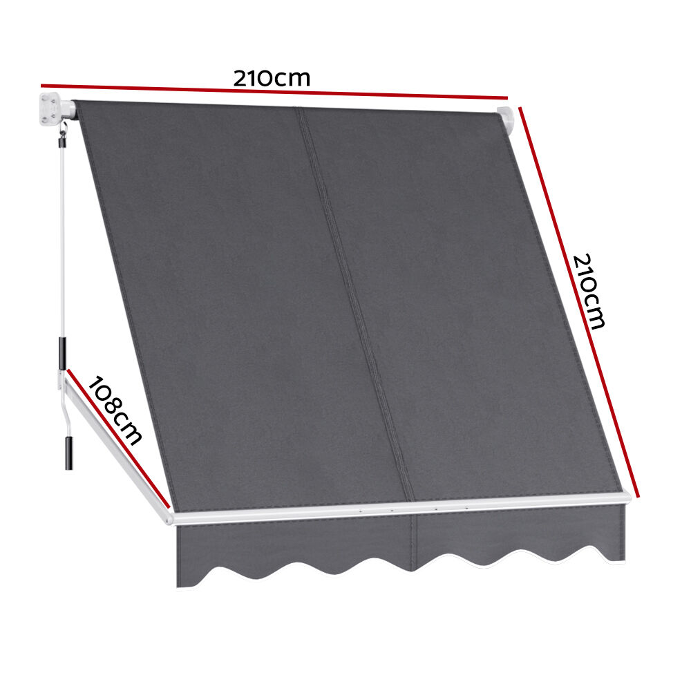 Retractable Fixed Pivot Arm Window Awning Outdoor Blinds 2.1X2.1M Grey Price
