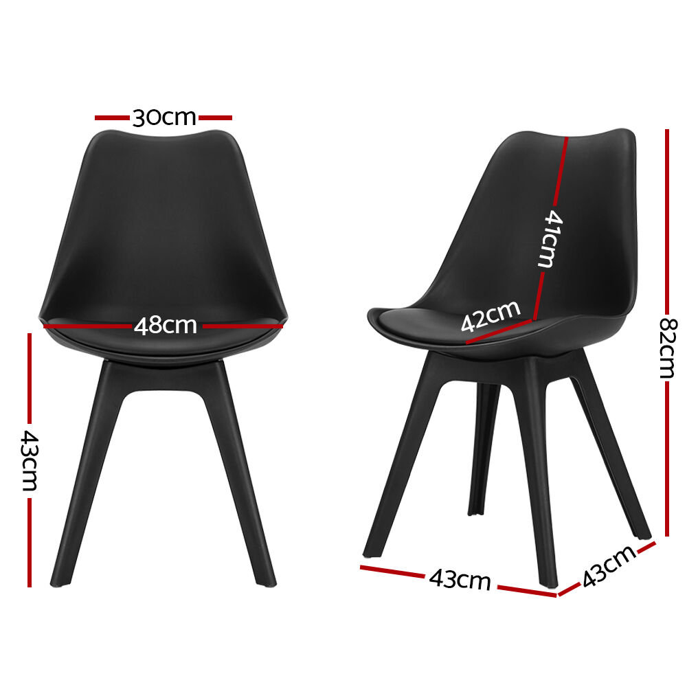 Dining Chairs Set of 4 Leather Plastic DSW Replica Black Price