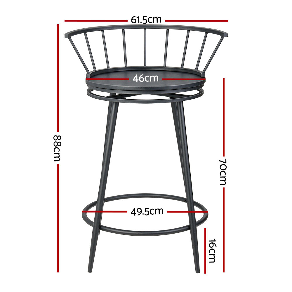 2x Bar Stools Swivel Metal Chairs Price