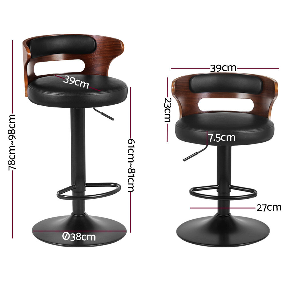 2x Bar Stools Gas Lift Faux Leather Price