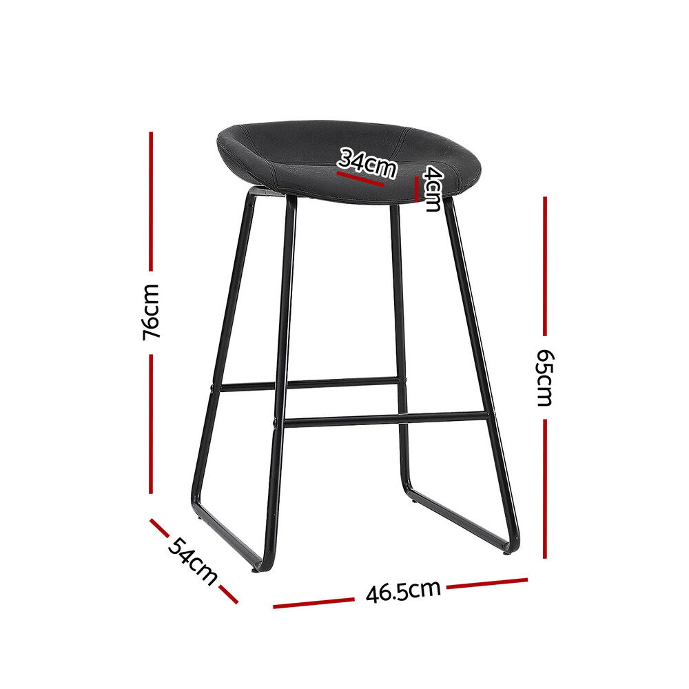 2x Bar Stools Kitchen Dining Chairs Counter Stool PU Leather Metal Price