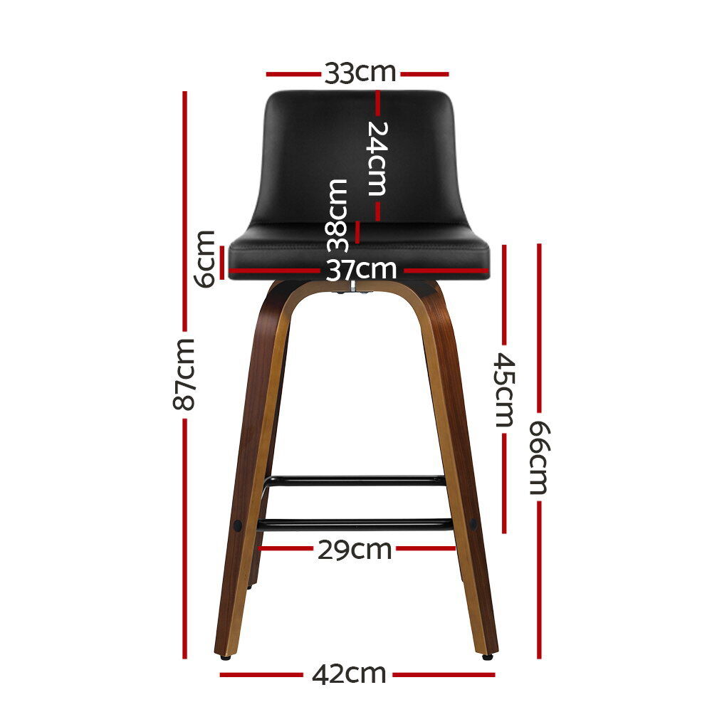 2x Bar Stools Swivel Leather Padded Wooden Price