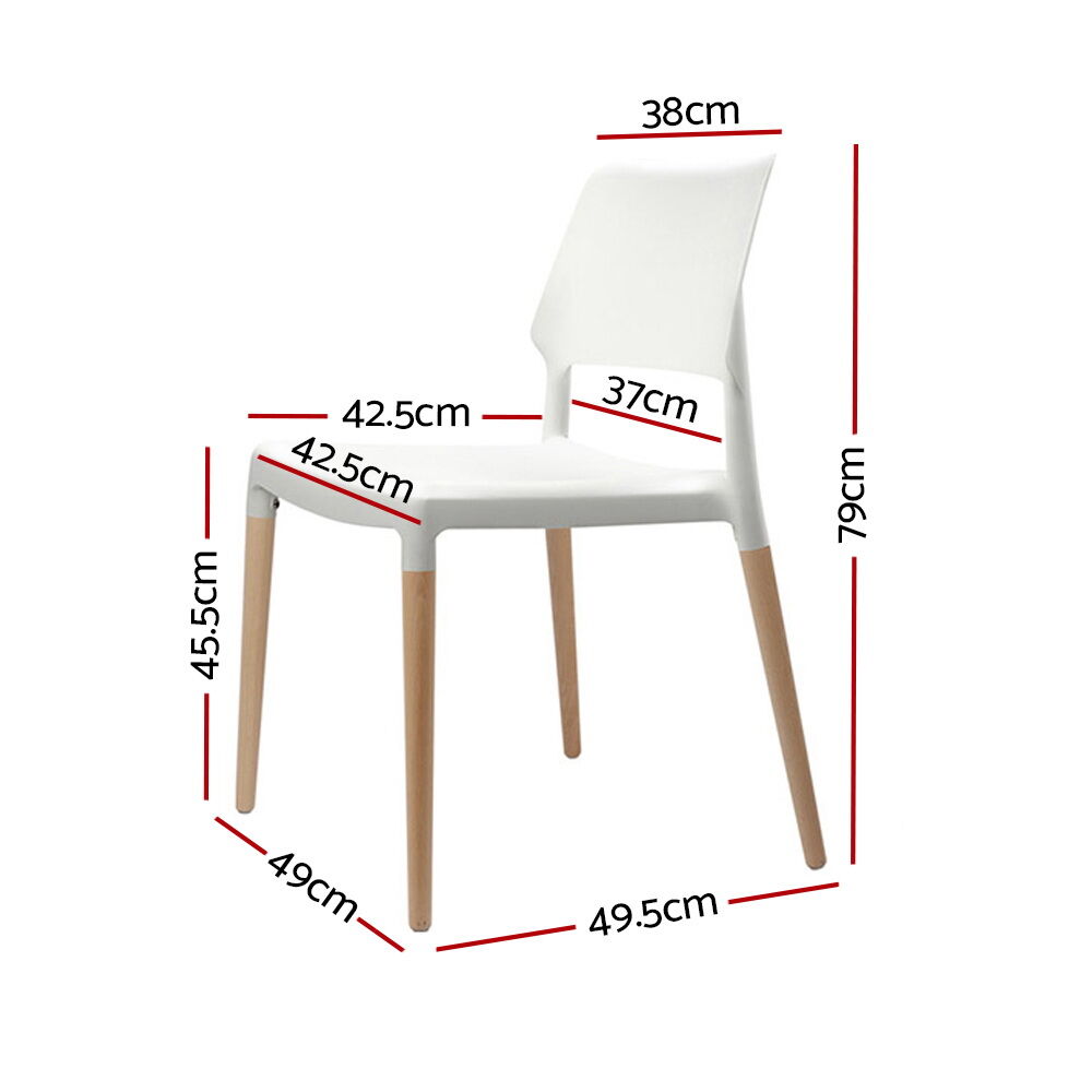Dining Chairs Set of 4 Plastic Wooden Stackable White Price