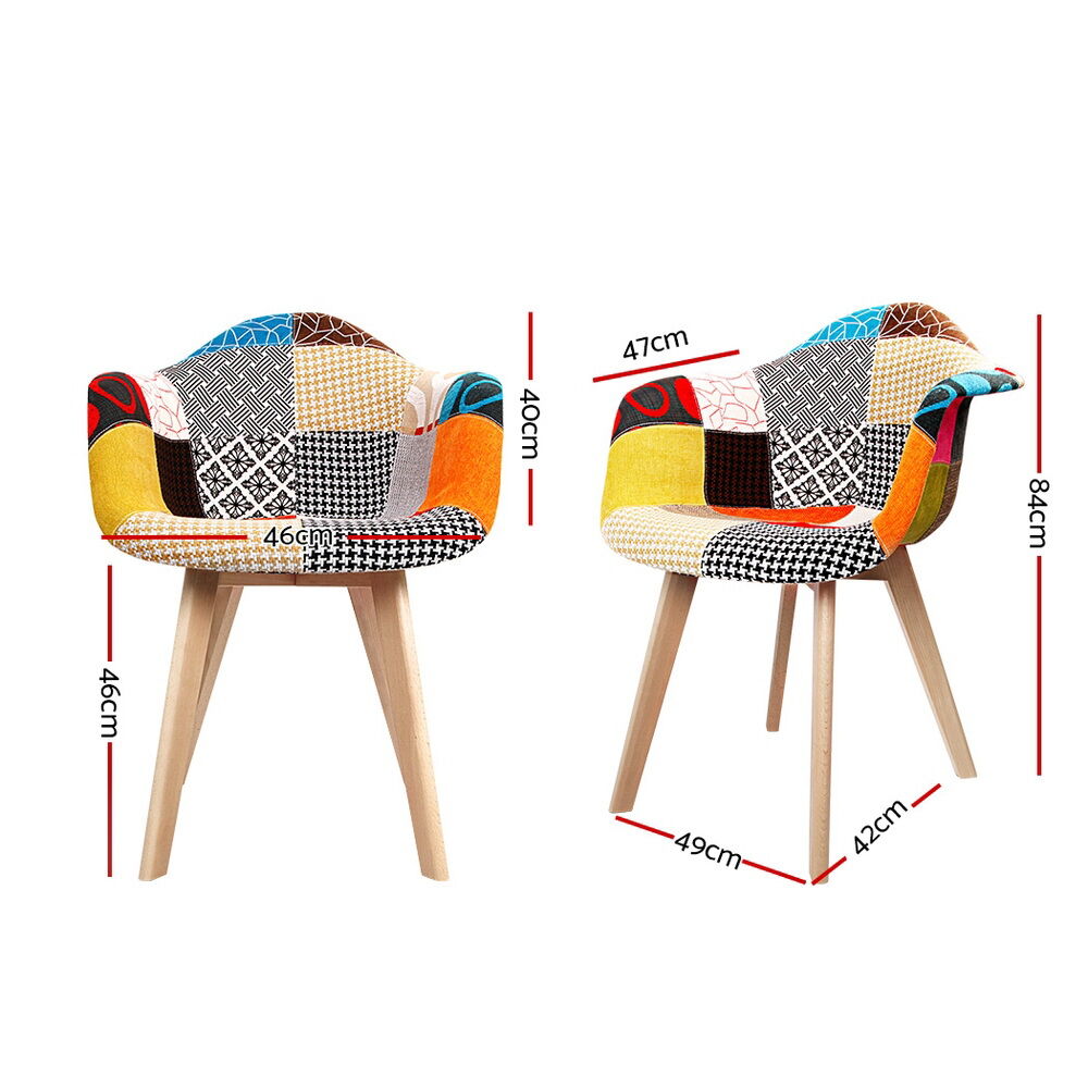Dining Chairs Set of 2 Fabric Retro Replica DSW Price