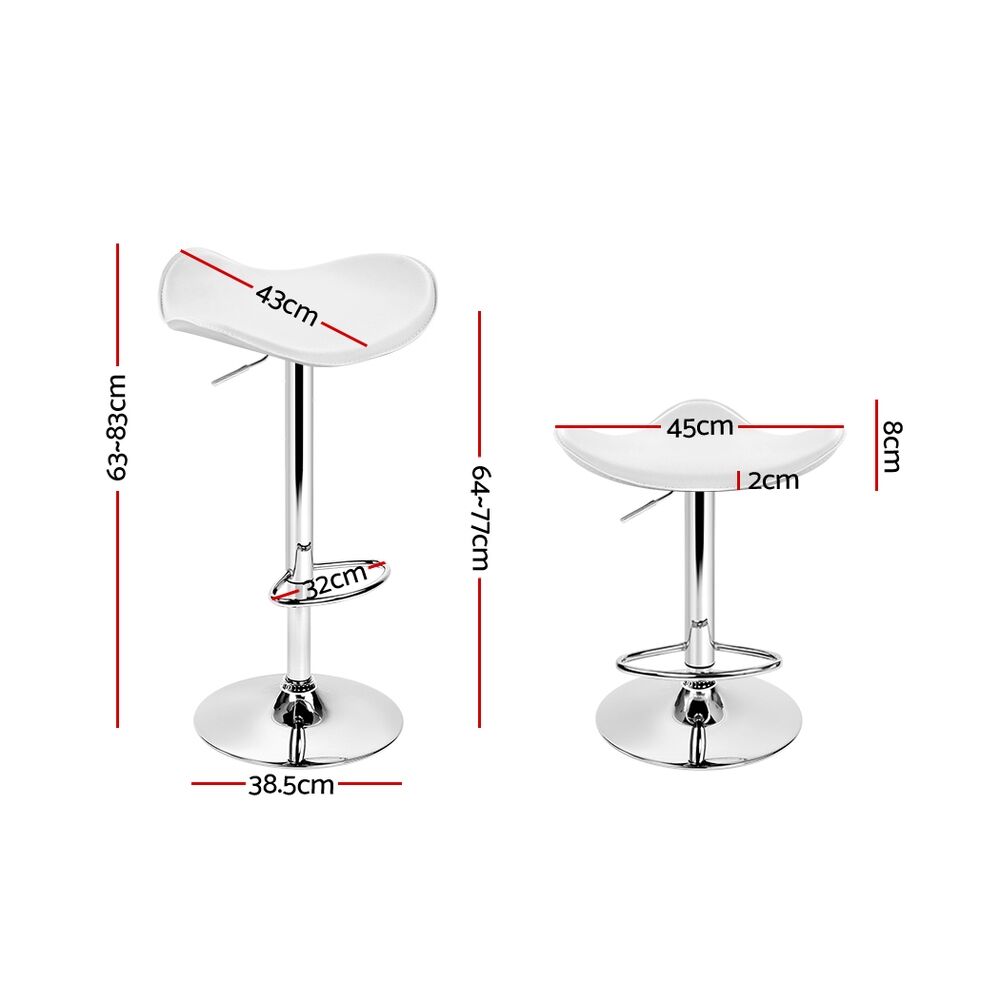 2x Bar Stools Leather Gas Lift Chair White Price