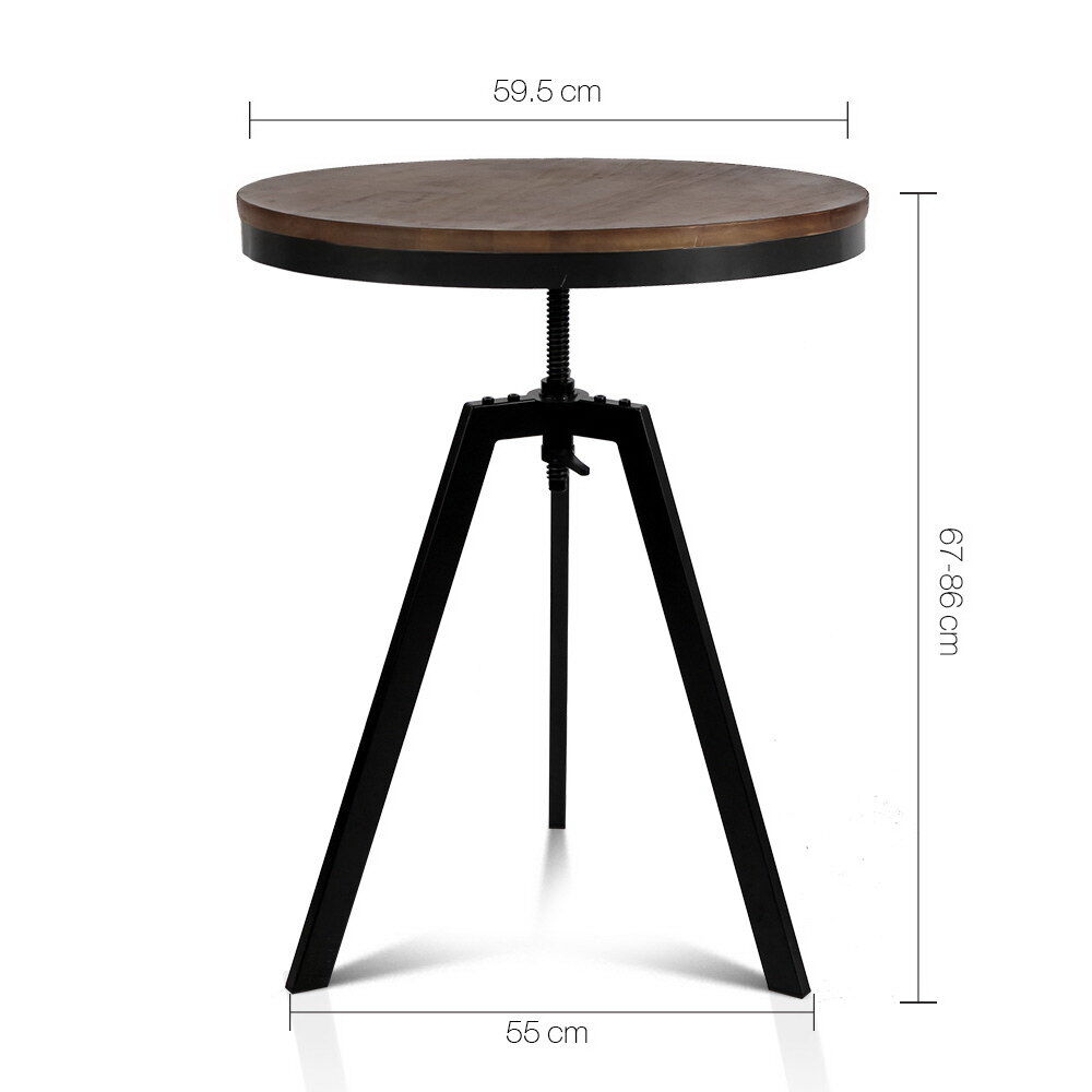 Bar Table 67-86CM Height Round Brown Price