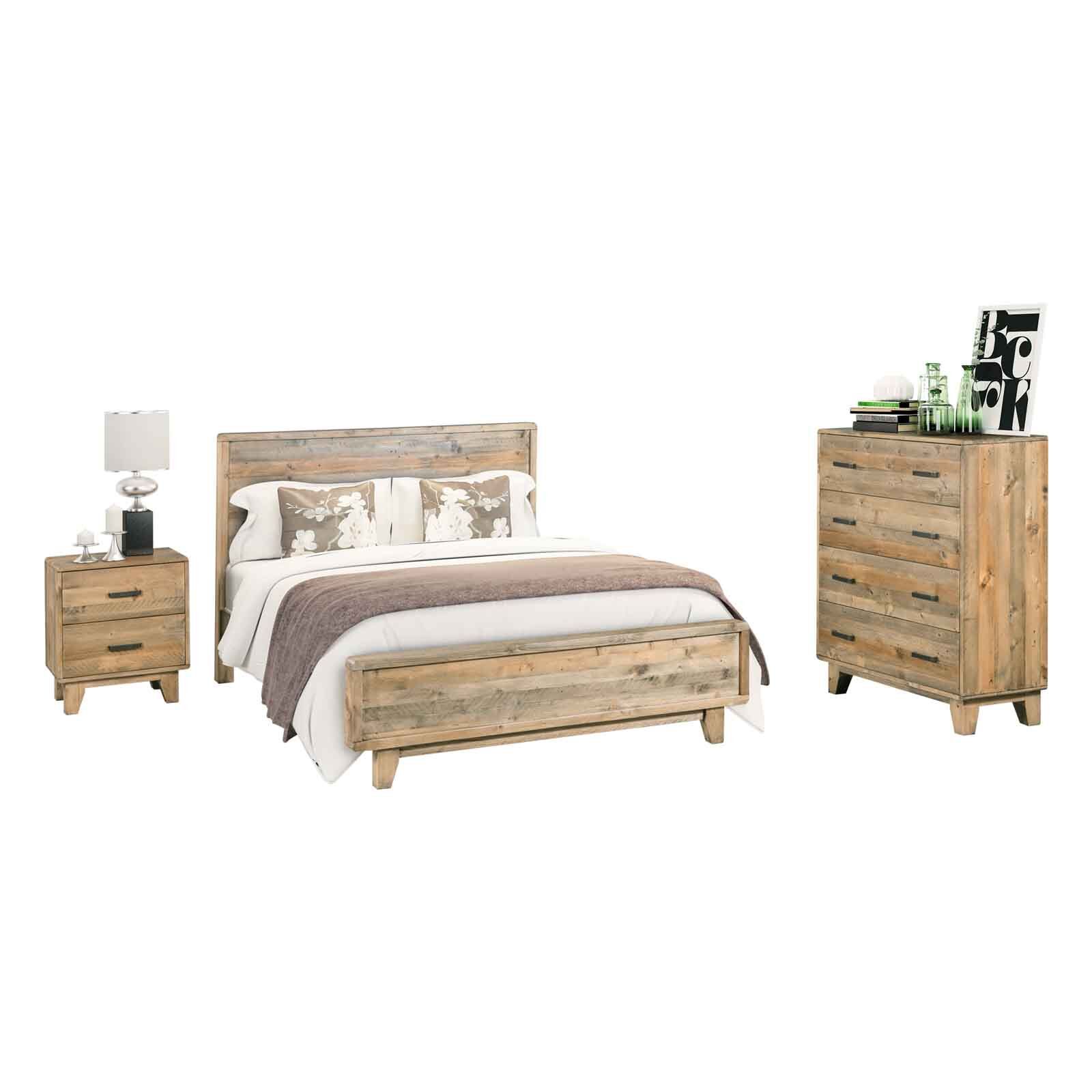 Woodland Rustic Timber 4 pcs Double Bedroom Suite Price