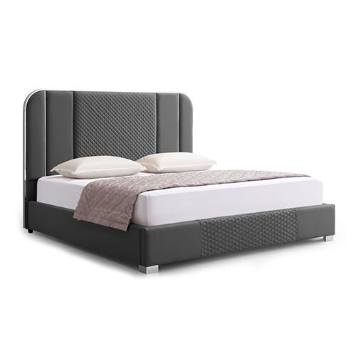 Halcyon Bed Frame King Black Pu Leather Price