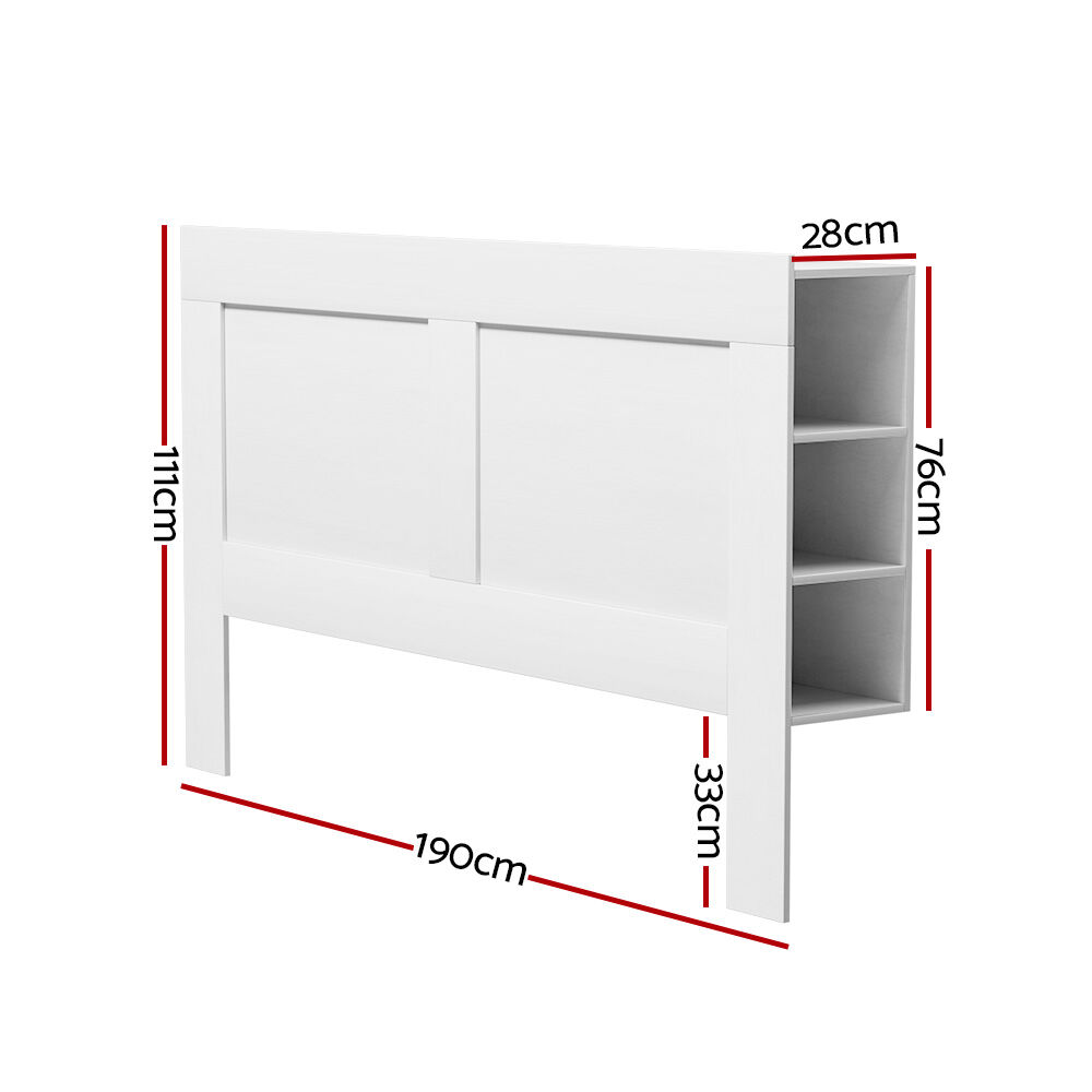 Bed Head Headboard King with Shelves - CABI White Price