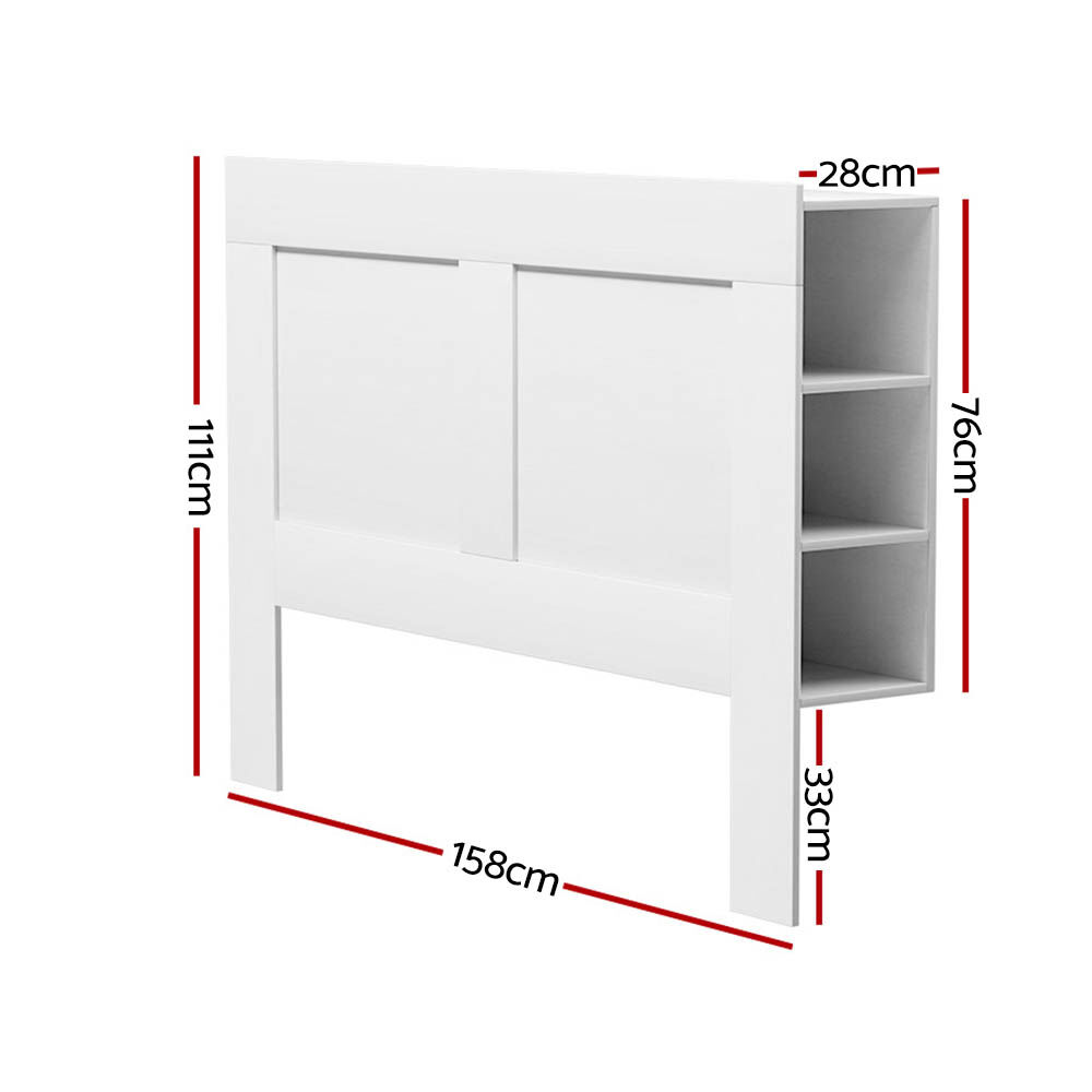Bed Head Headboard Queen with Shelves - CABI White Price