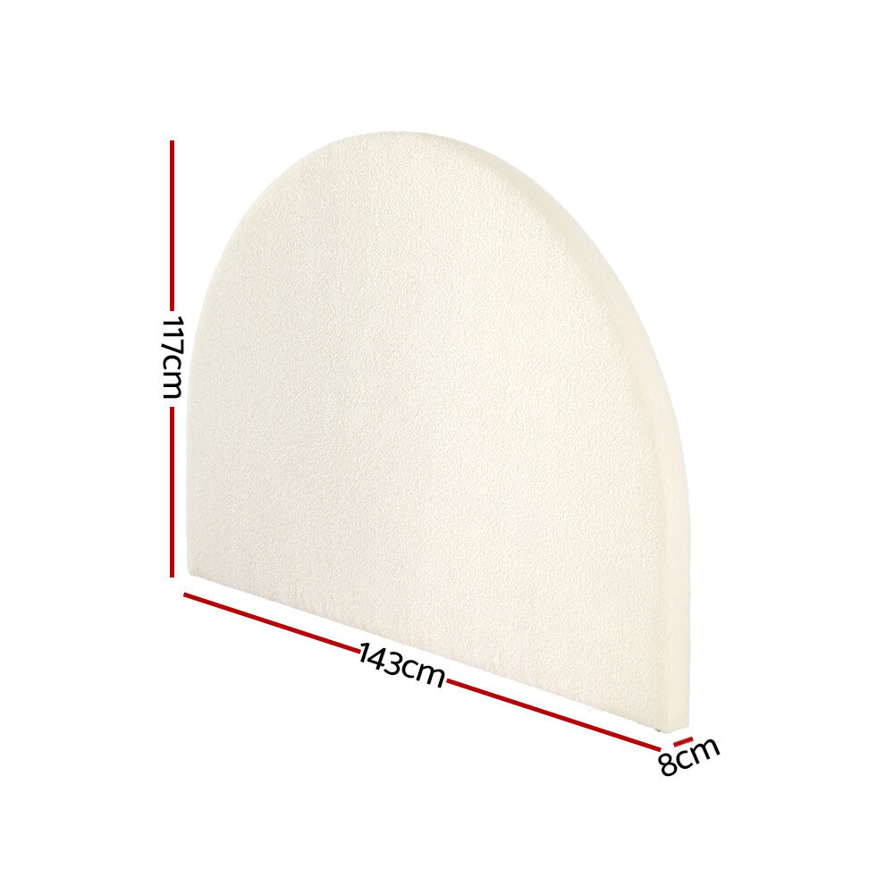 Bed Head Headboard Bed Frame Double Boucle - GREI White Price