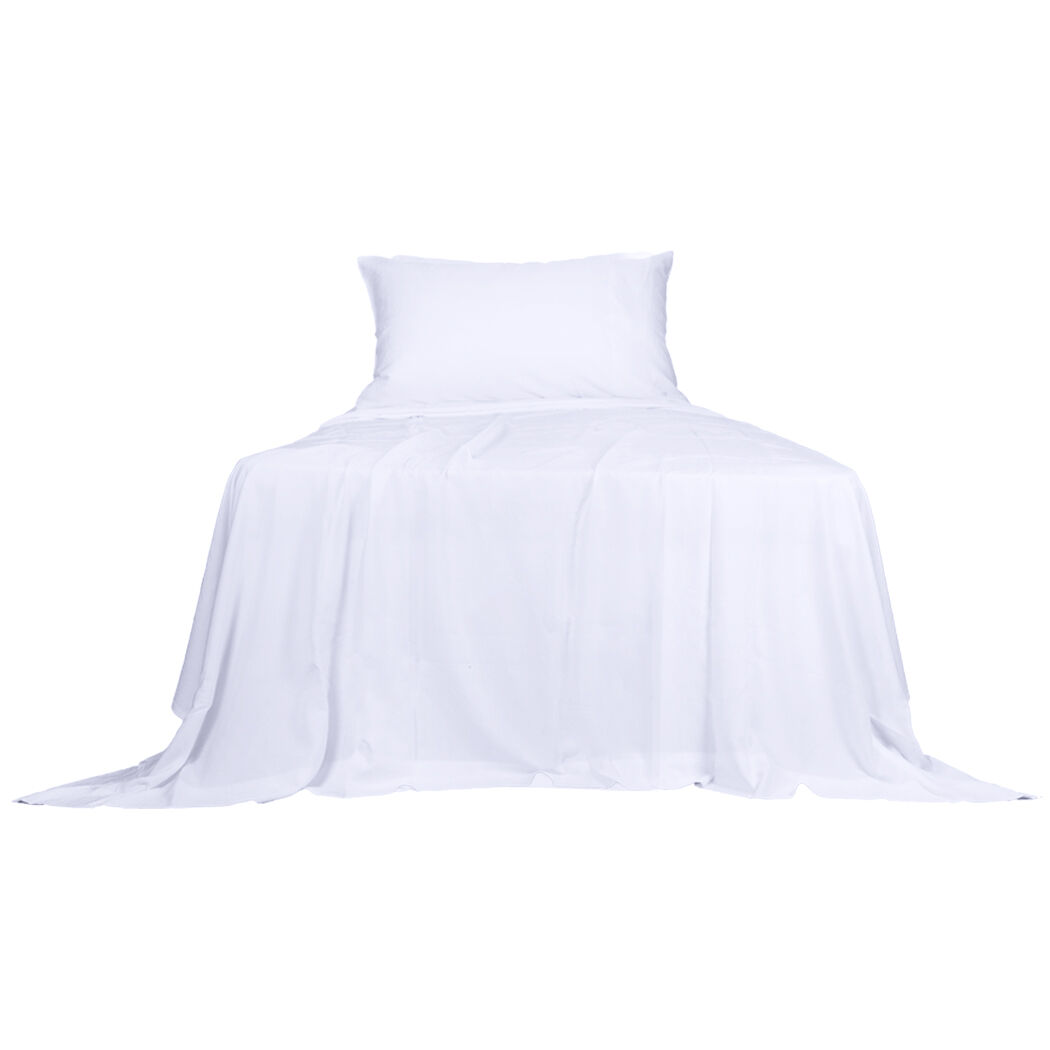 3pcs sinigle size 100% bamboo bed sheet set in white colour single Price