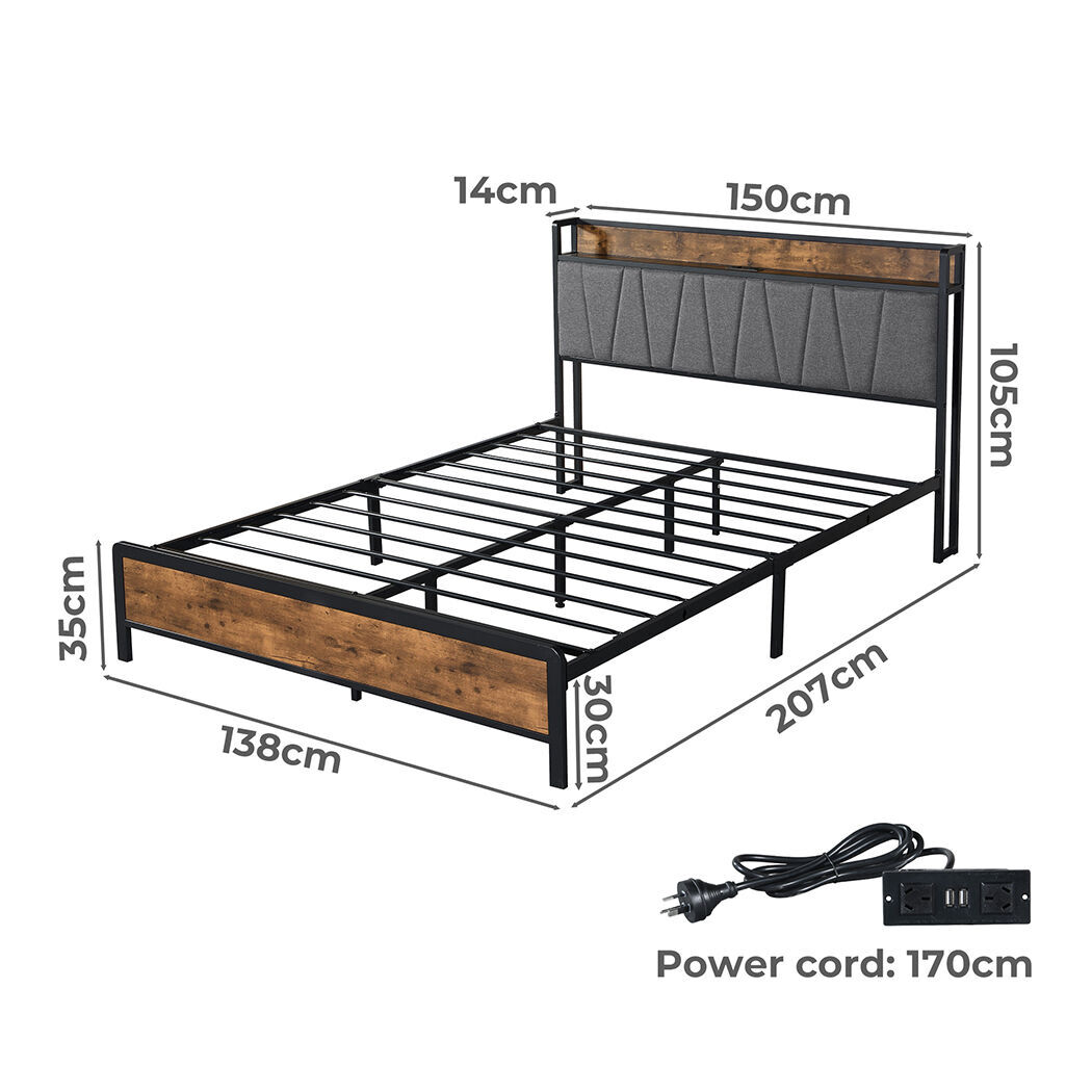levede double bed frame tufted headboard usb charge Price