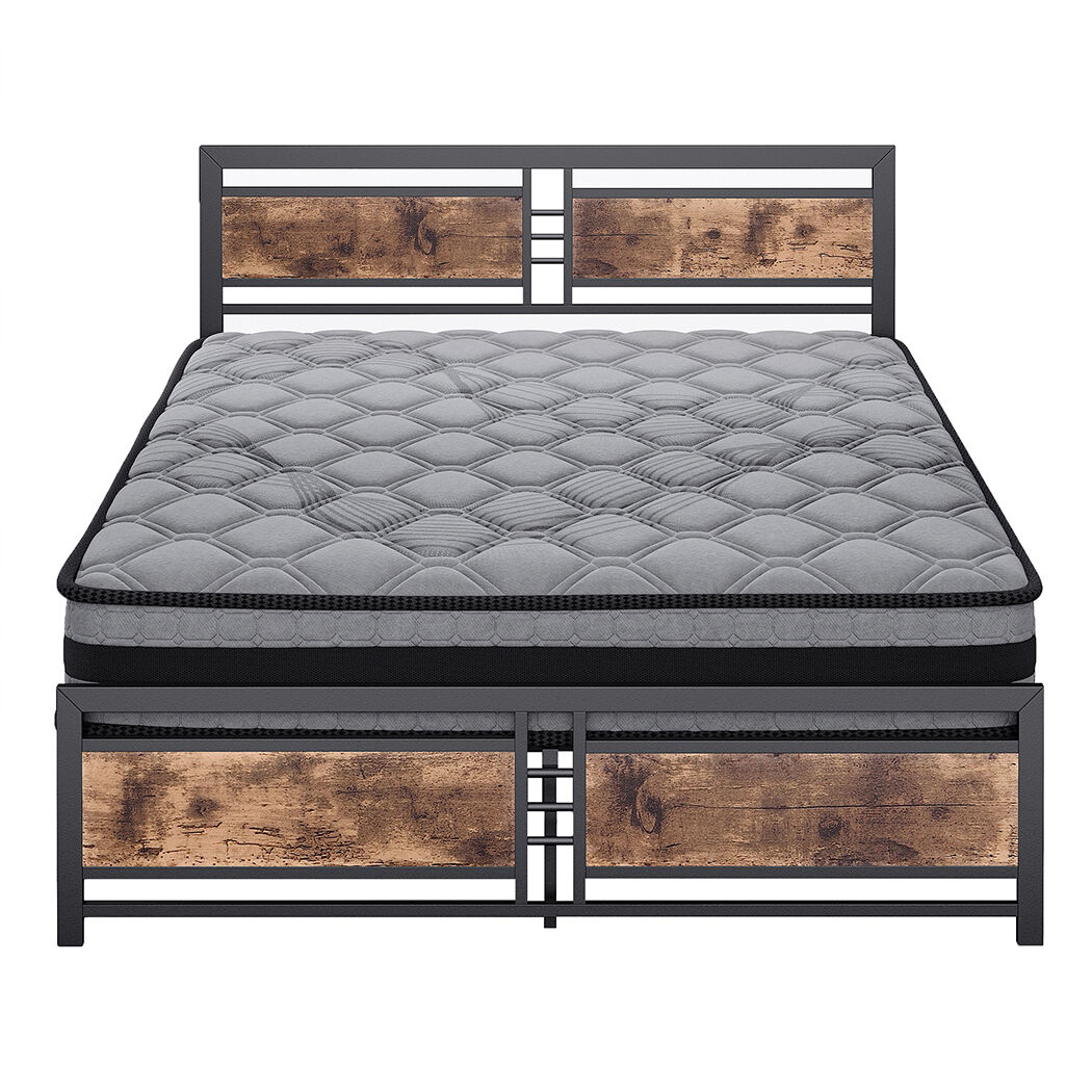metal bed frame mattress base set wood double Price