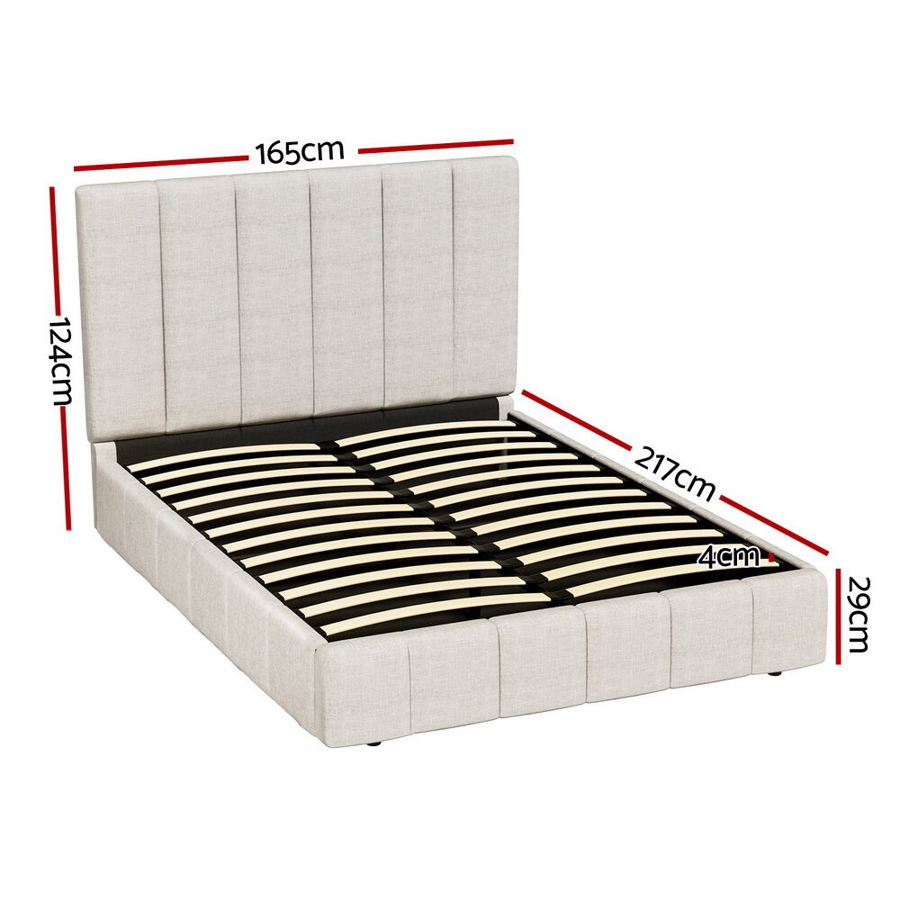 Bed Frame Queen Size Beige Price