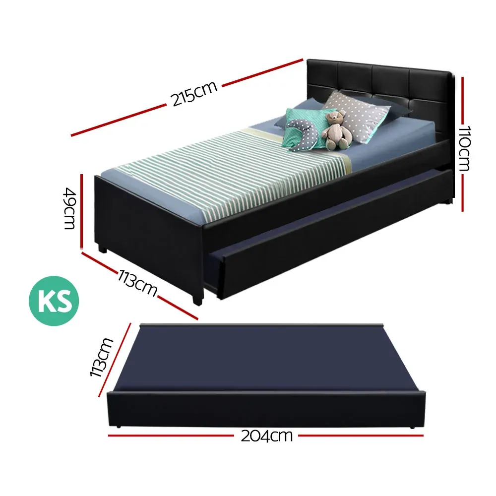 Keepit Bed Frame King Single Size Black Leather Price