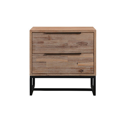 Bedside Table 2 drawers Side Table Solid Acacia Wood Veneered in Tea Colour Price