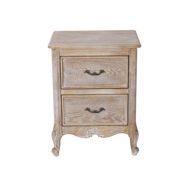 Bedside Table Oak Wood Plywood Veneer White Washed Finish Storage Drawers Price