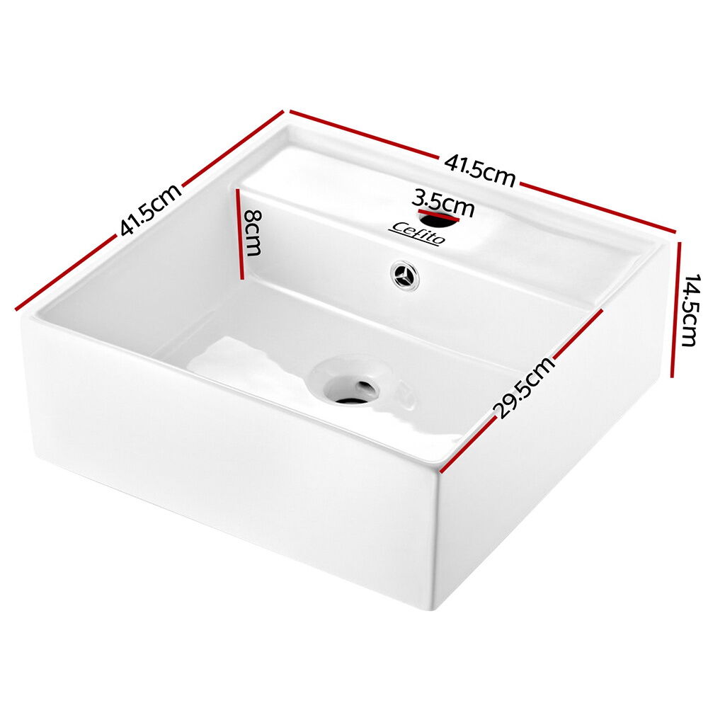 Bathroom Basin Ceramic Vanity Sink Hand Wash Bowl 41x41cm Price