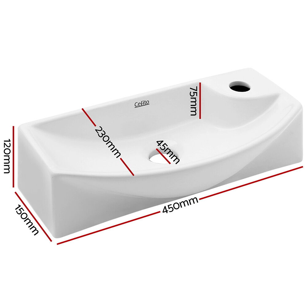 Bathroom Basin Ceramic Vanity Sink Hand Wash Bowl 45x23cm Price