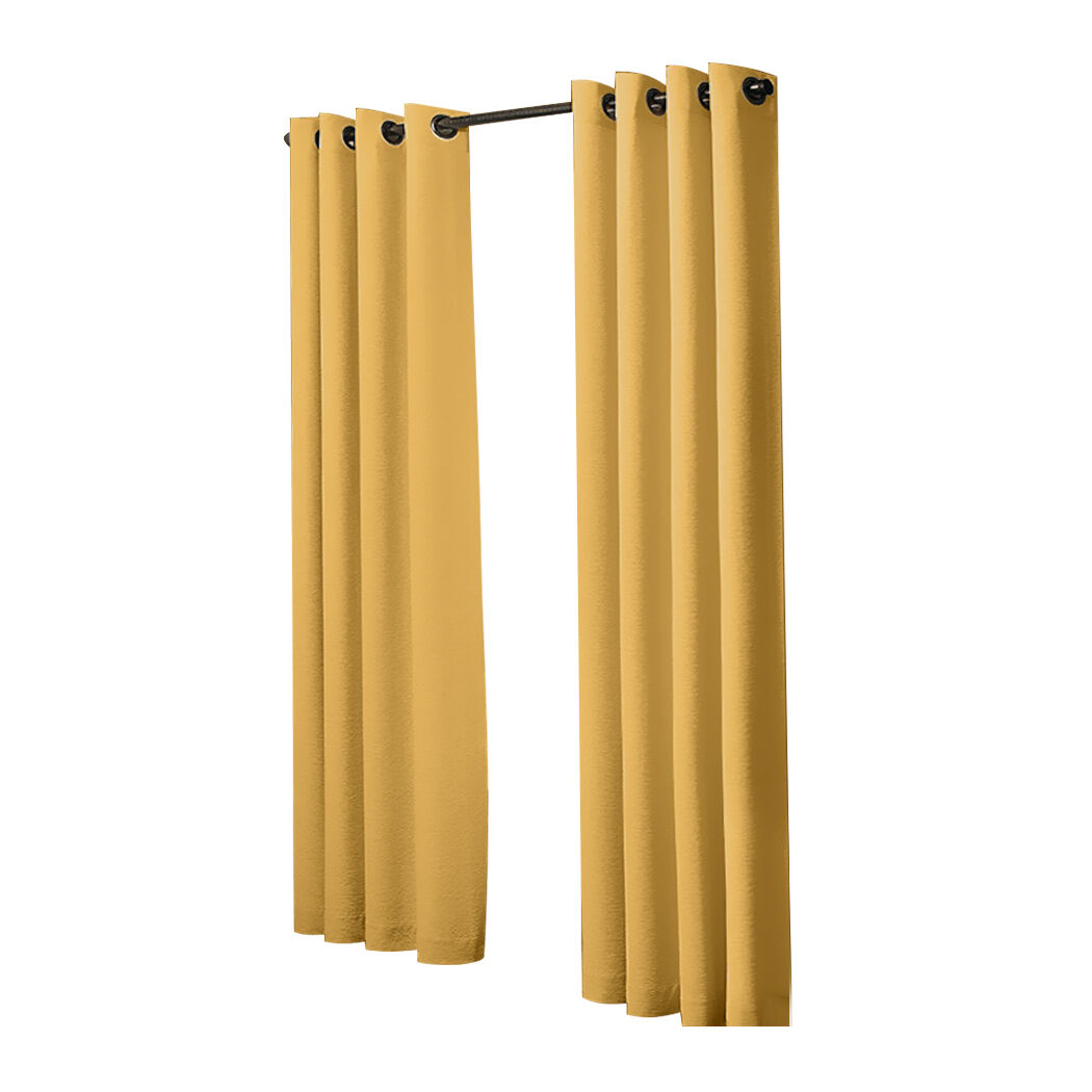2x blockout curtains panels 3 layers mustard Price