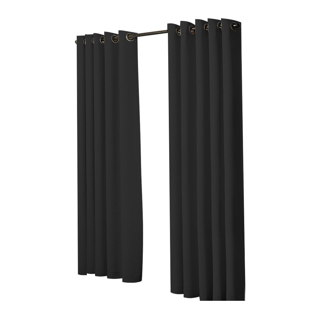 2x blockout curtains panels 3 layers black Price