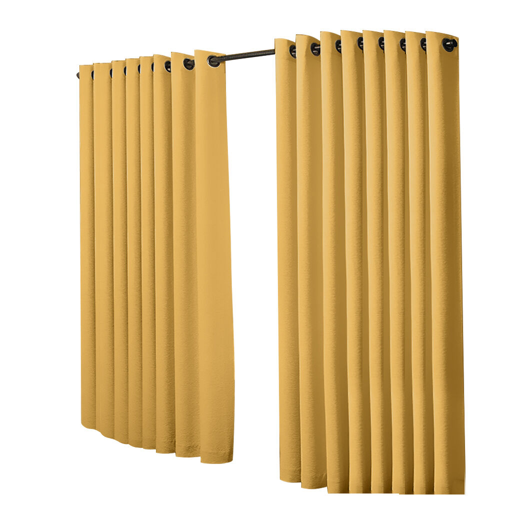 2x blockout curtains panels 3 layers mustard cd1003-300x230-gy Price