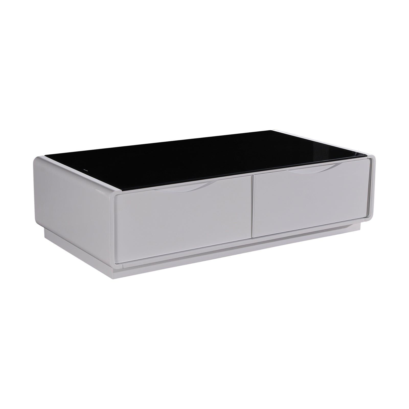 Metro Coffee Table Black Glass & White Painting Price