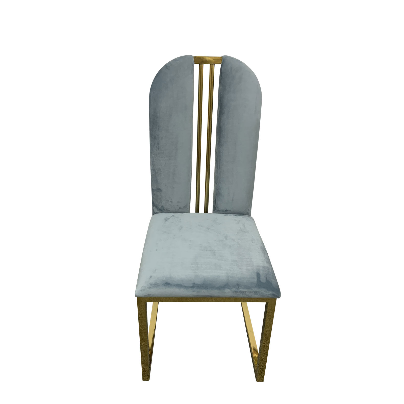 Fancy 2x Dining Chair Stainless Gold Frame & Seat Blue Fabric (SH019) Price