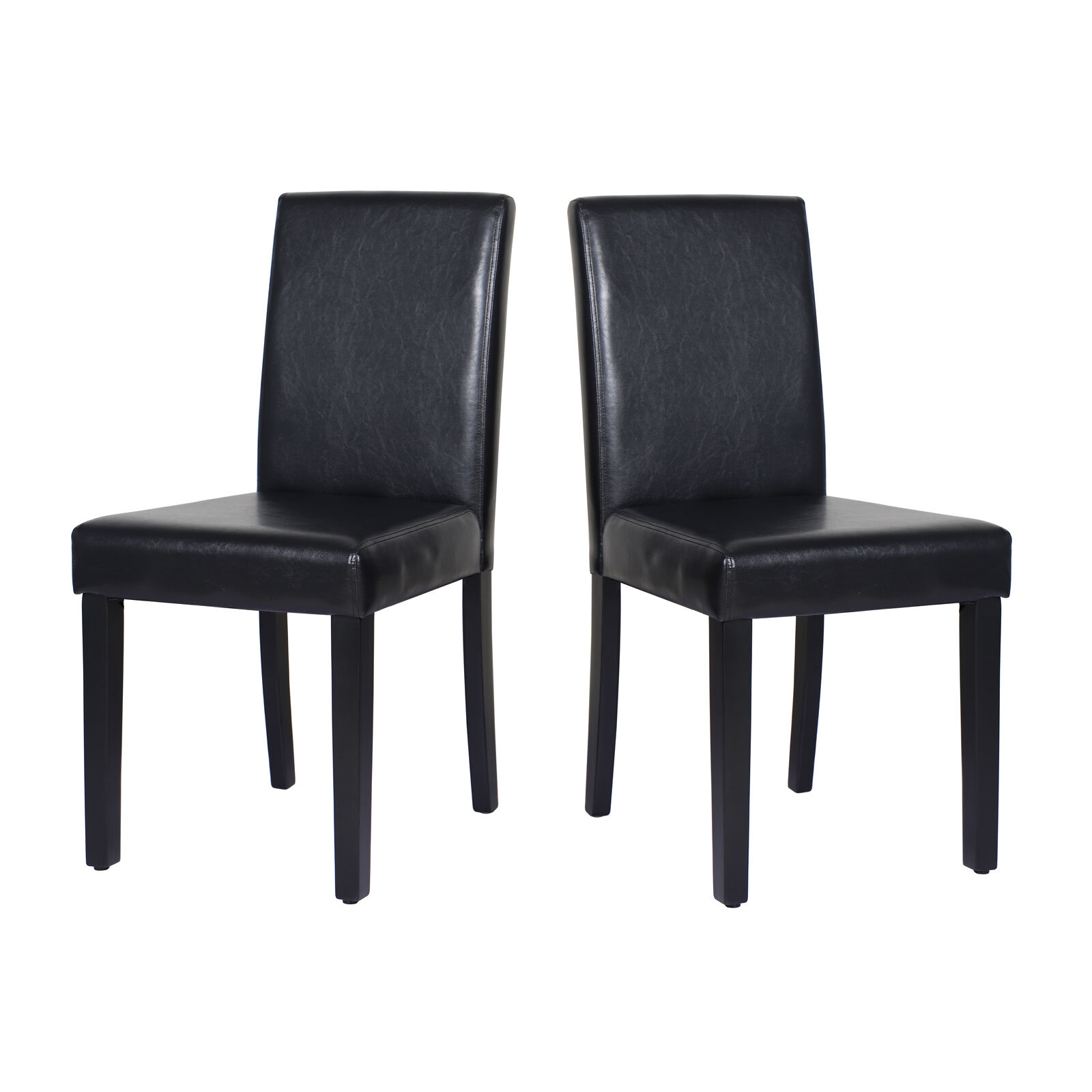 2x Wooden Frame Black Leatherette Dining Chairs with Solid Pine Legs Price
