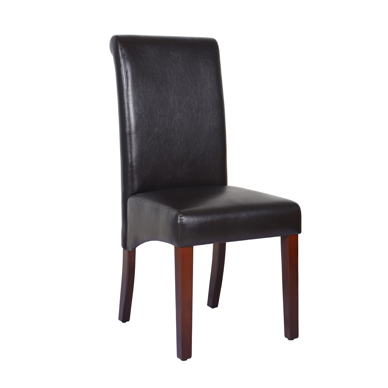 2x Wooden Frame Brown Leatherette Dining Chairs with Solid Pine Legs Price