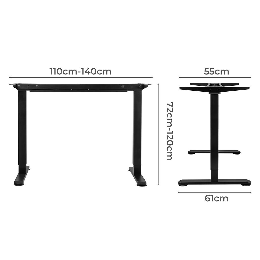 Motorised Standing Desk Frame Black Dual Motor Price