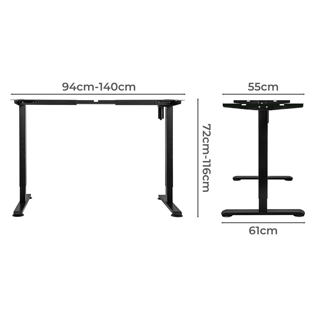 Motorised Standing Desk Frame Black Single Motor Price