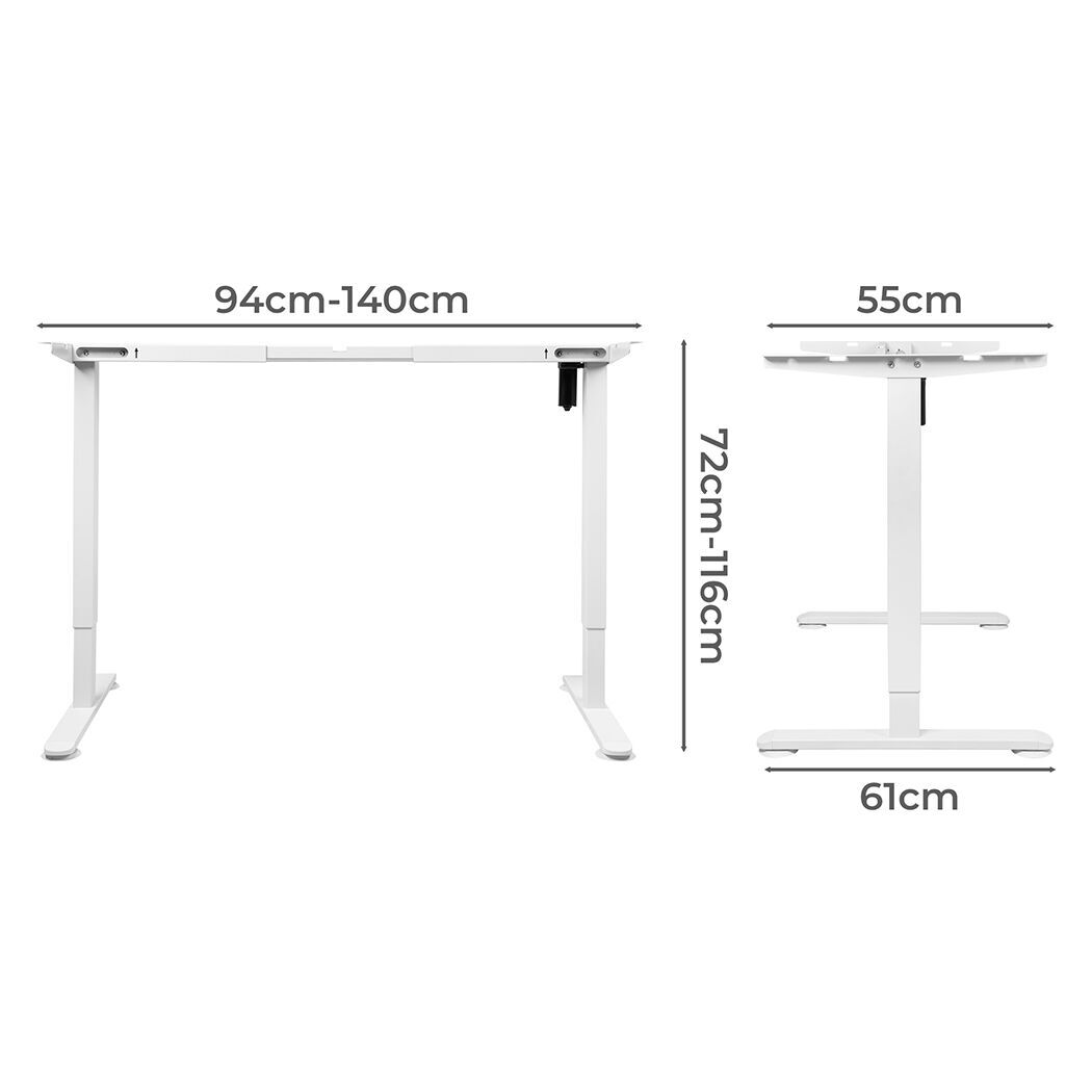 Motorised Standing Desk Frame White Single Motor Price