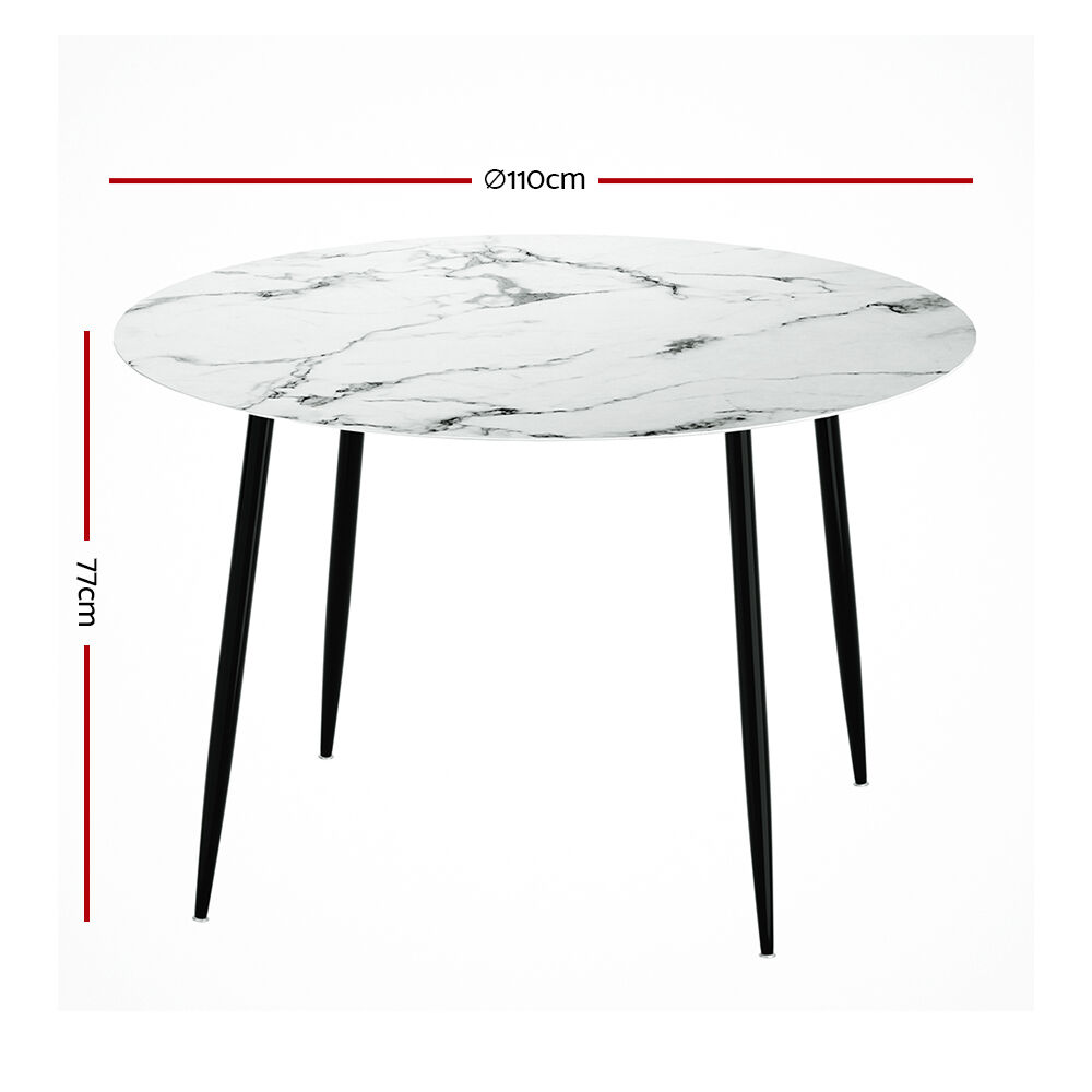 Dining Table Round Marble Effect 110CM Price