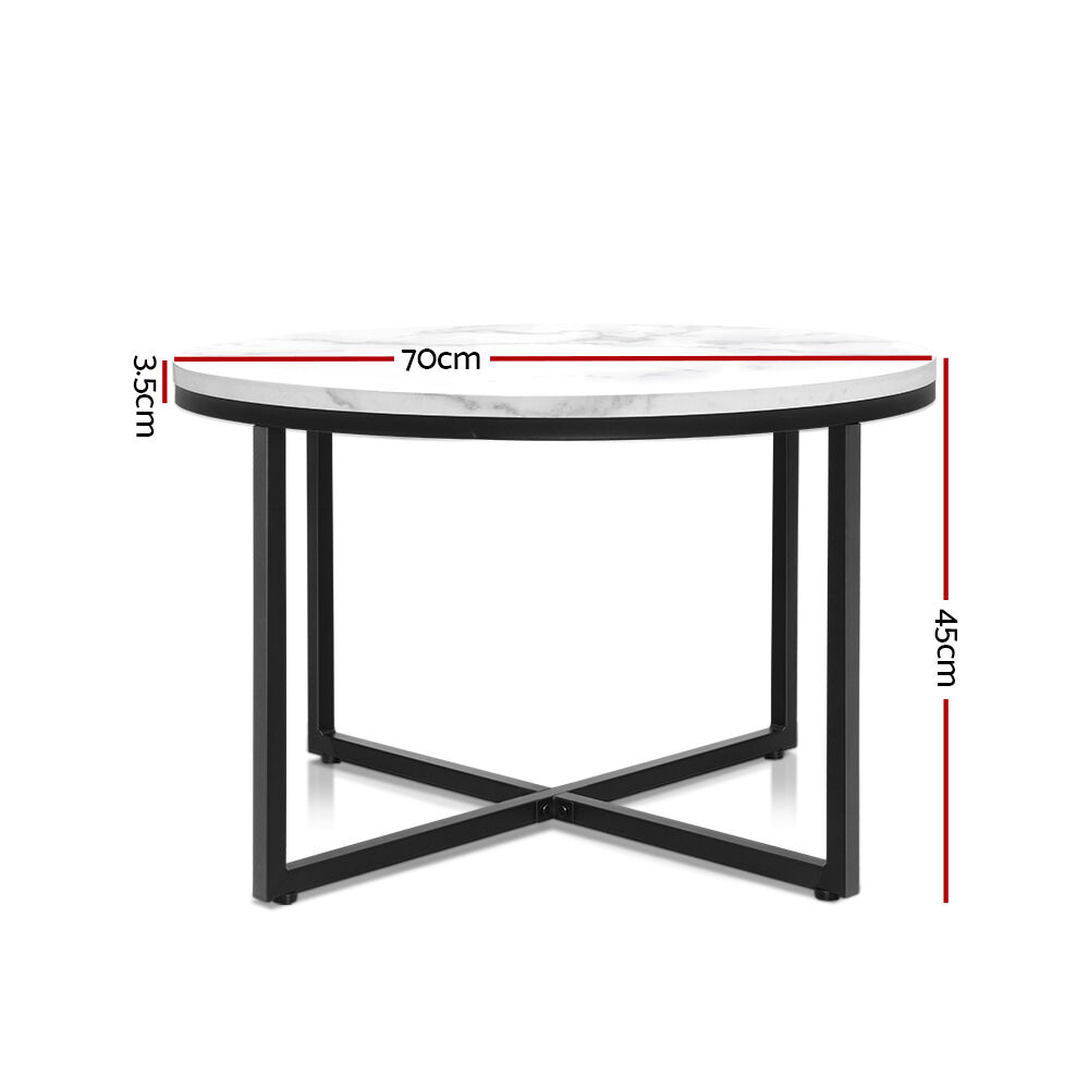 Coffee Table Round 70CM Marbel Effect Price