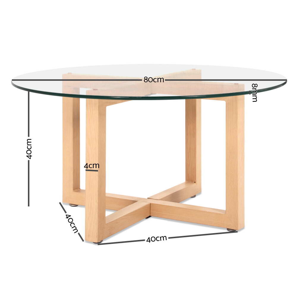Coffee Table Round 80CM Tempered Glass Price