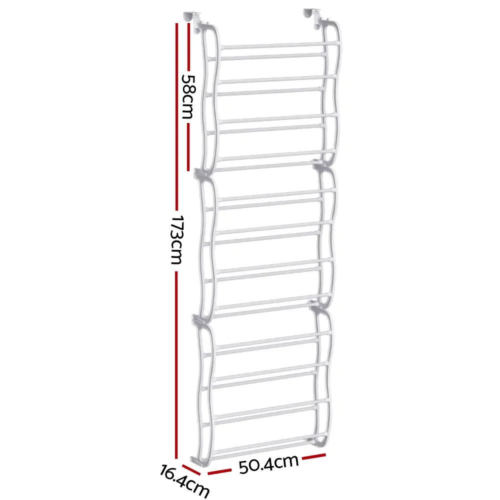 Shoe Rack 12-tier 24 Pairs Wall Mounted Metal Plastic Shoe Shleves White Price
