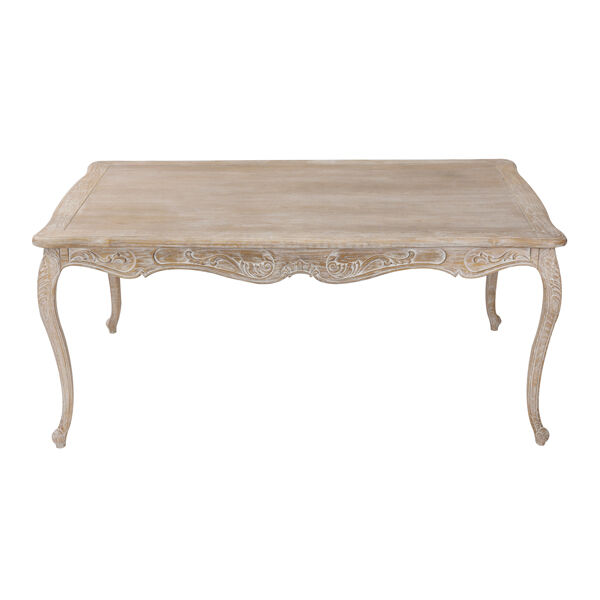7pcs medium Sizes Oak Wood White Washed Finish Dining Set Price