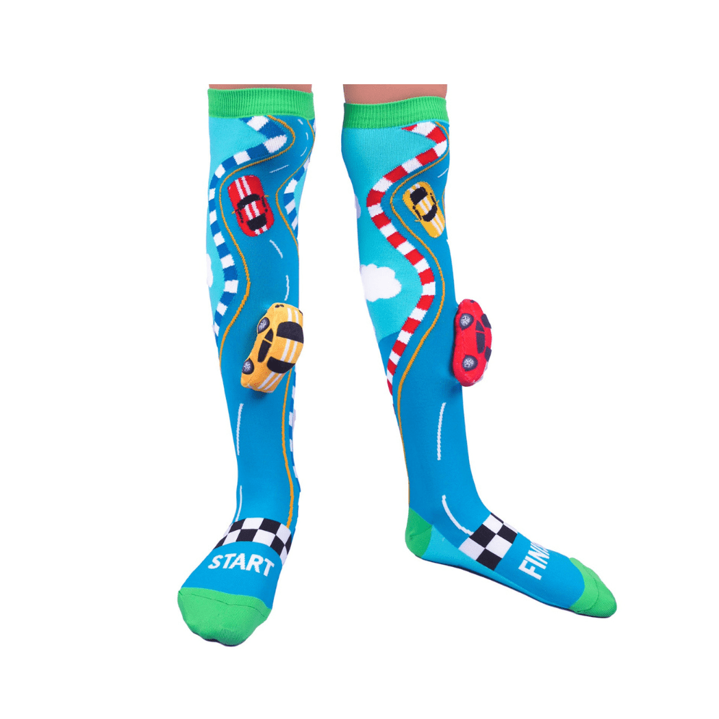 Racing Cars Socks With Plush Cars Kids & Adults Age 6 - 99 Price