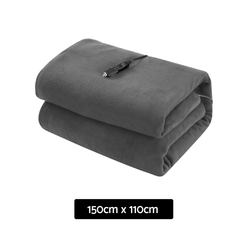 Electric Heated Blanket Car Throw Rug Grey Price