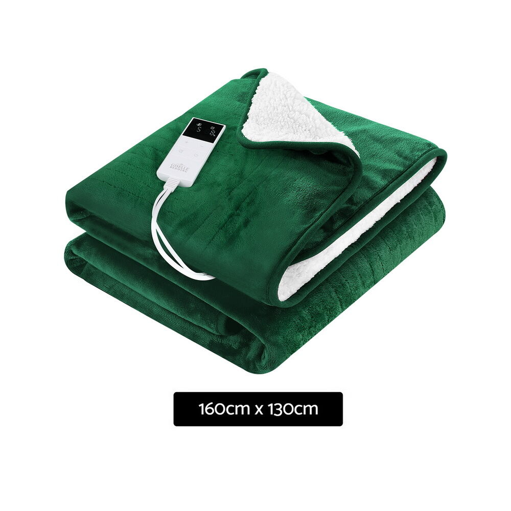 Electric Throw Rug Heated Blanket Double Sided Green Price