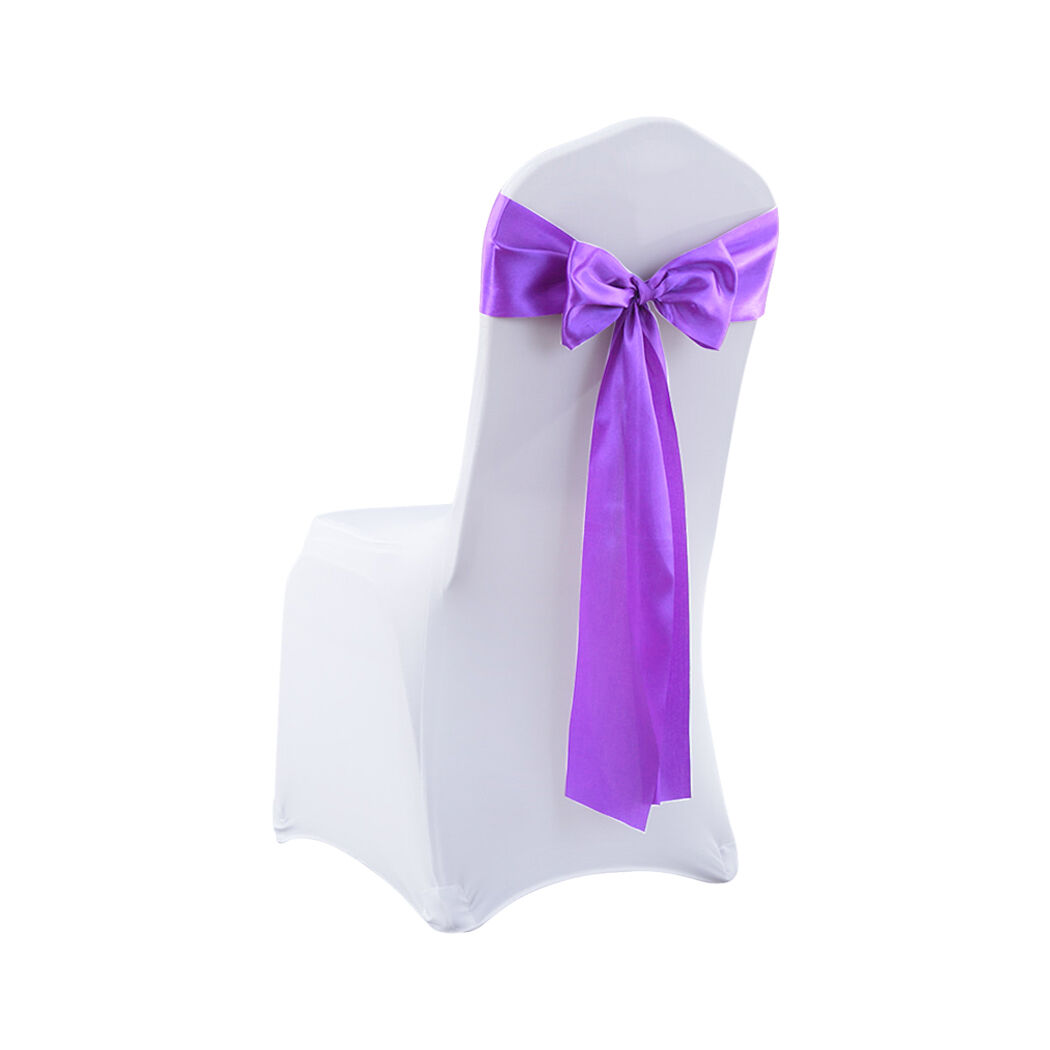 20x Multicoloured Satin Chair Sashes Lavender Price