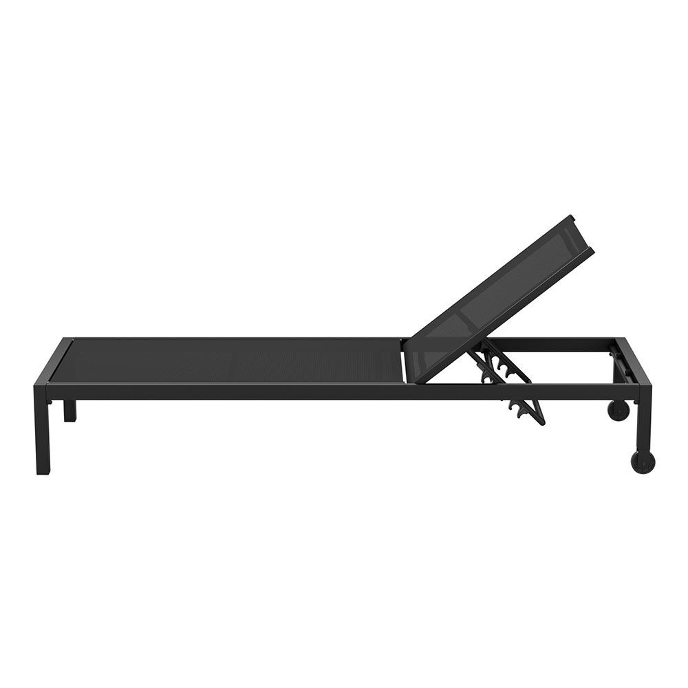 Gardeon Sun Lounge Outdoor Lounger Aluminium Folding Beach Chair Wheels Black Price
