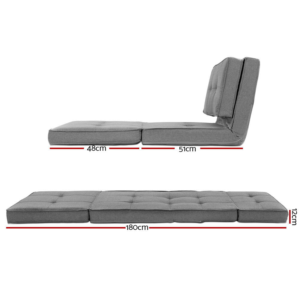 Floor Lounge Single Sofa Bed Grey Fabric Price