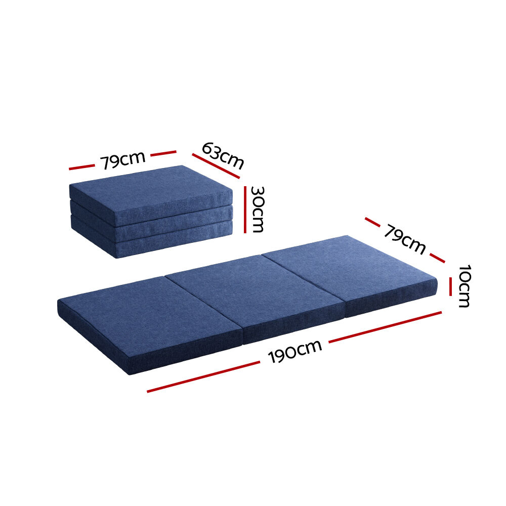 Bedding Foldable Mattress Folding Foam Single Blue Price
