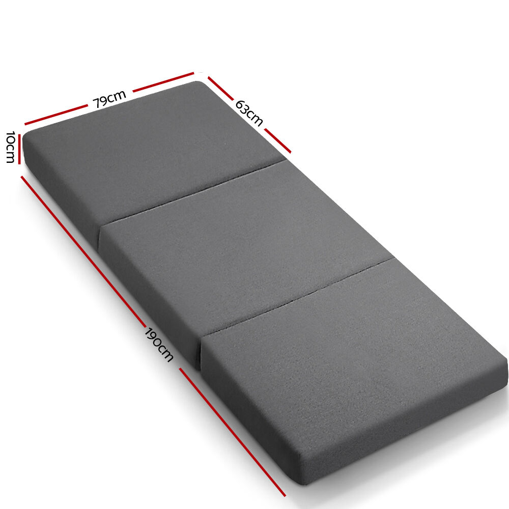 Foldable Mattress Folding Foam Bed Single Grey Price