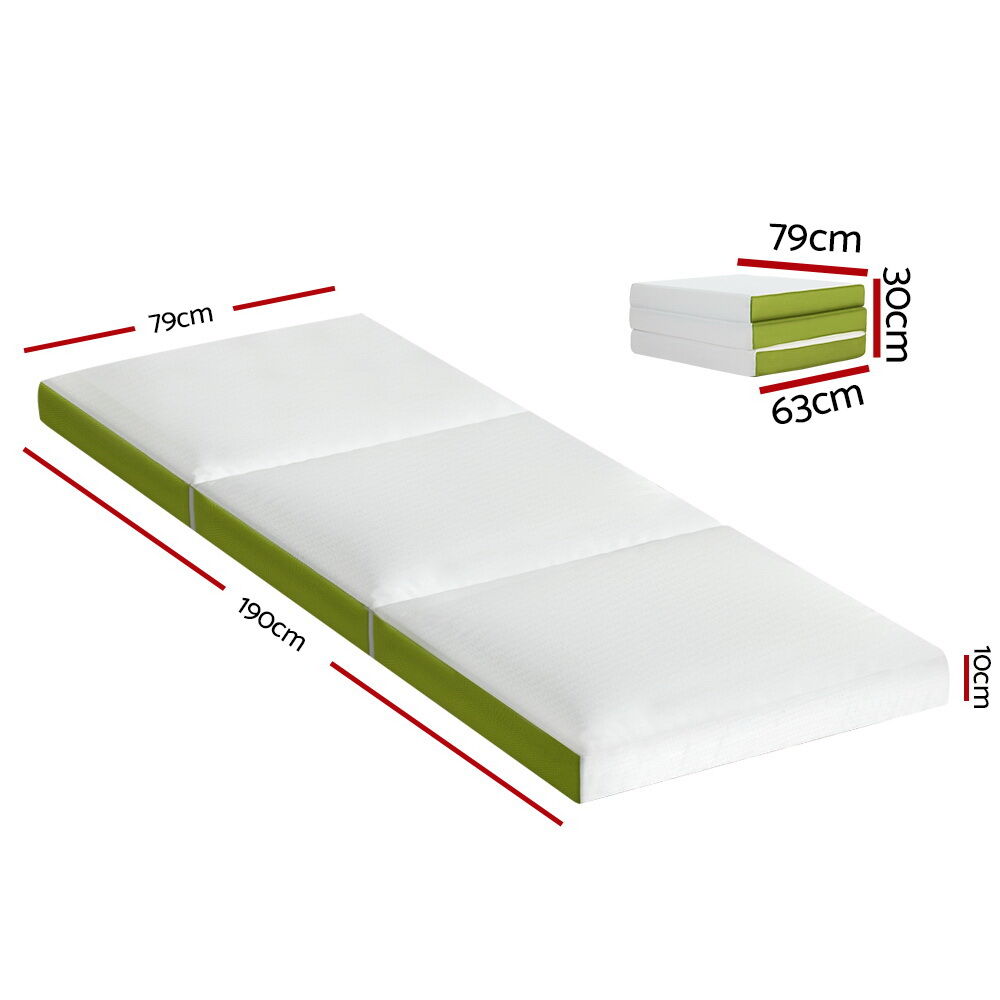 Bedding Foldable Mattress Folding Foam Trifold Green Price