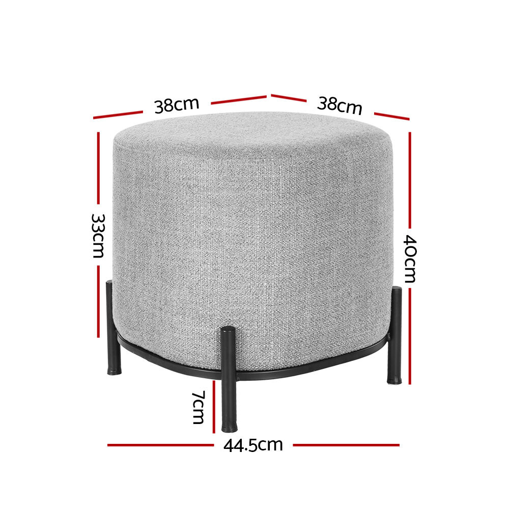Ottoman Foot Stool Square Linen Grey Price